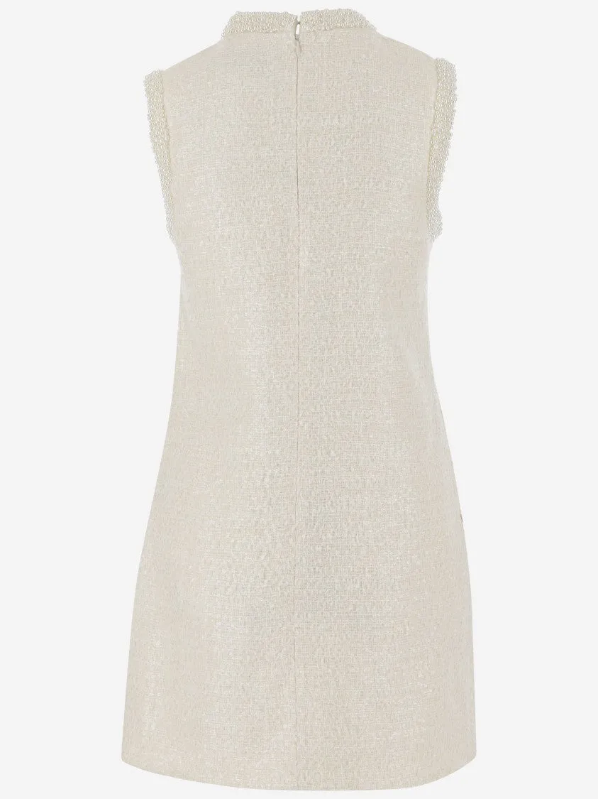 Beaded Bouclé Mini Dress