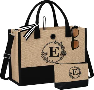 BeeGreen Personlized Birthday Gifts Jute Bag with Makeup Bag for Women