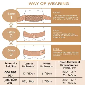 Belly Band for Pregnancy Maternity Belt Pregnancy Support Belt Bump Band Abdominal Brace Belt - Relieve Lower Back, Pelvic and Hip Pain (Brown/Plus size)