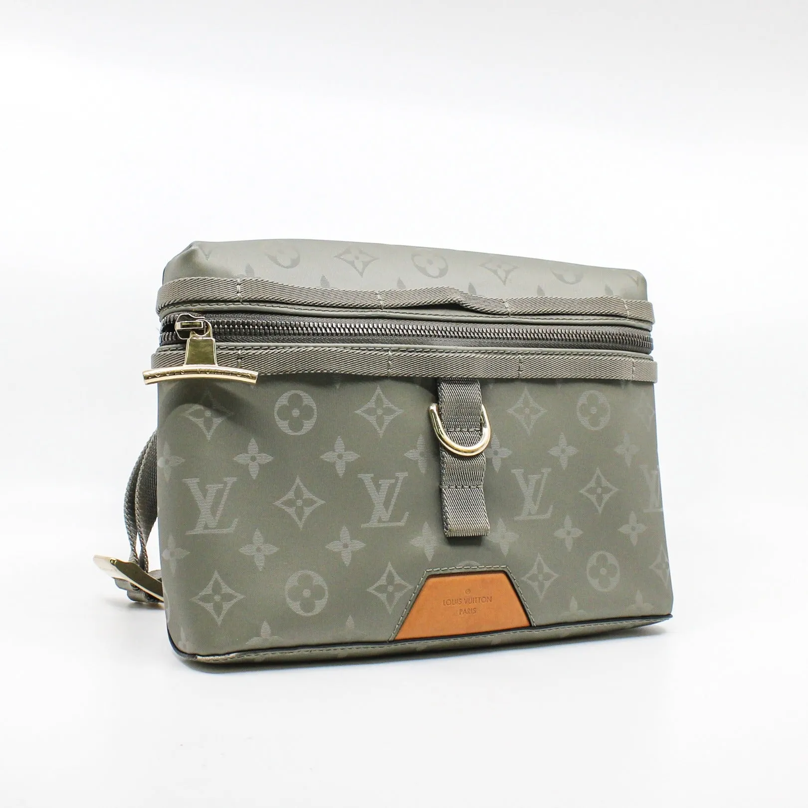 belt bag Canvas light green phw