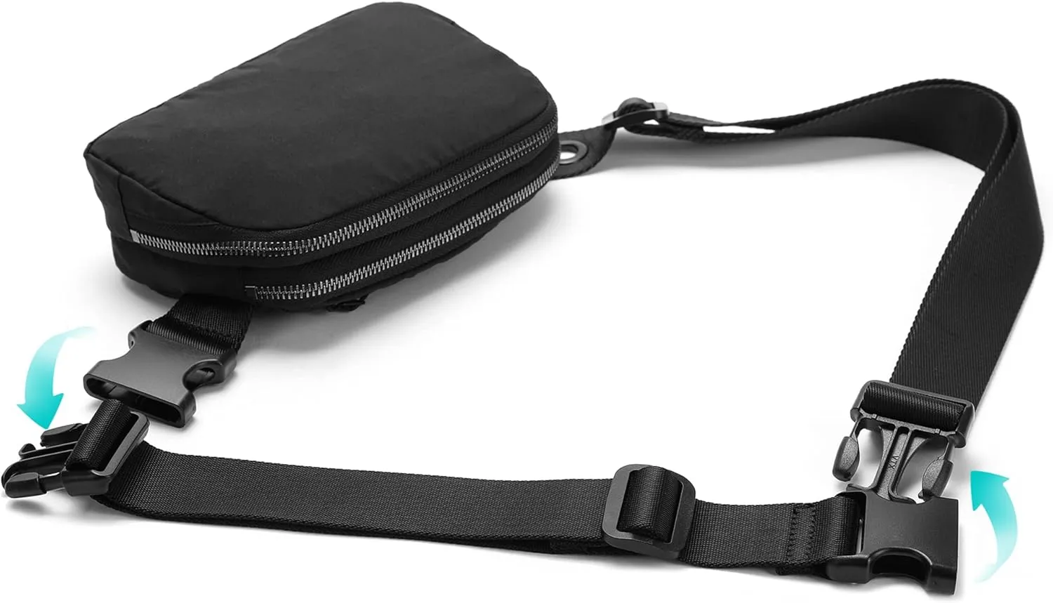 Belt Bag Fanny Pack Extender Adjustable Elastic Strap, Belt Extender for Waist Bum Bag Compatible with Everywhere Belt Bag Black