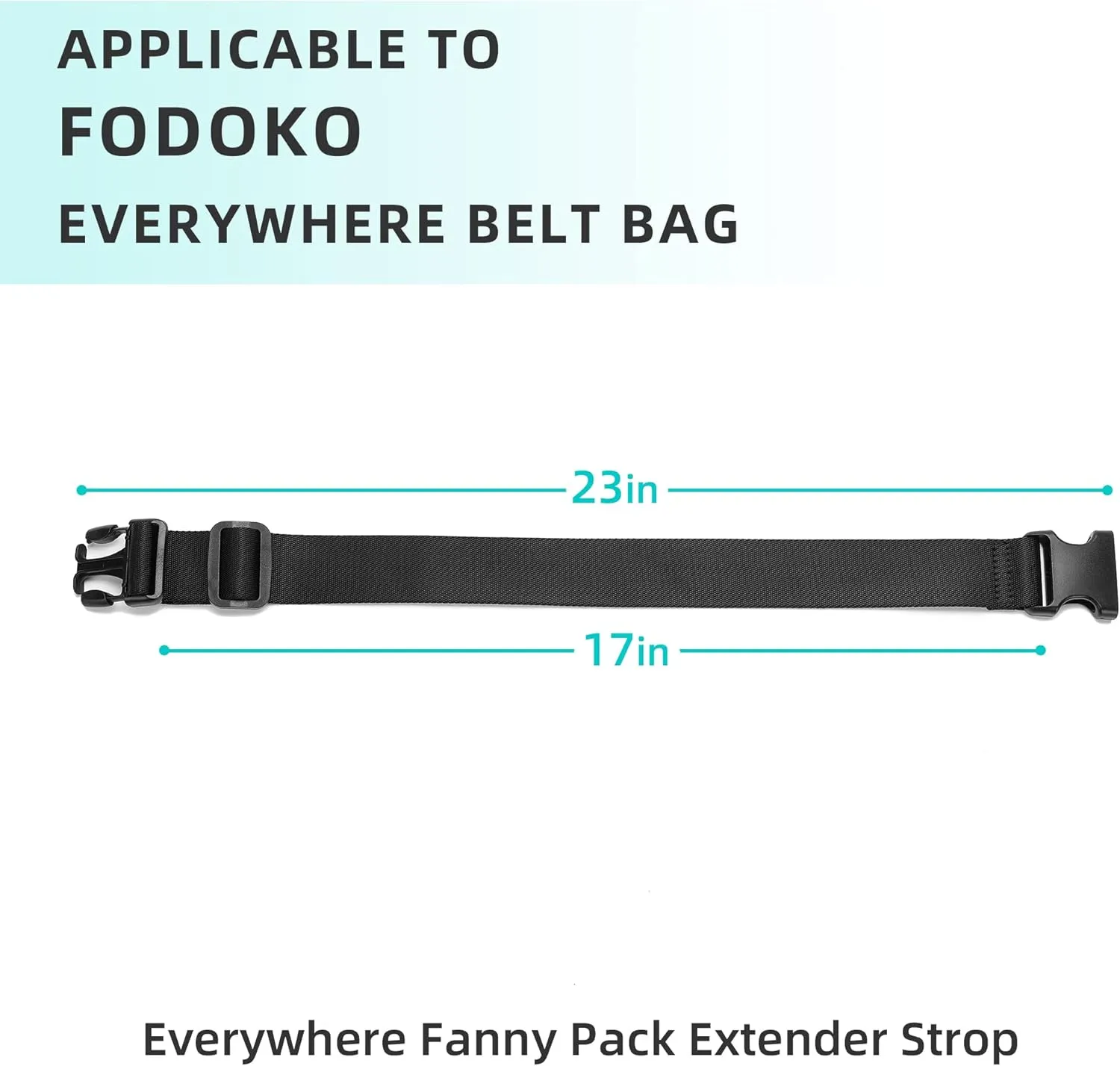 Belt Bag Fanny Pack Extender Adjustable Elastic Strap, Belt Extender for Waist Bum Bag Compatible with Everywhere Belt Bag Black