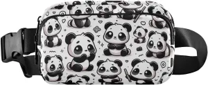 Belt Bags Adorable Panda Doodles Belt Bag with Adjustable Strap Small Crossbody Bag for Women Travel