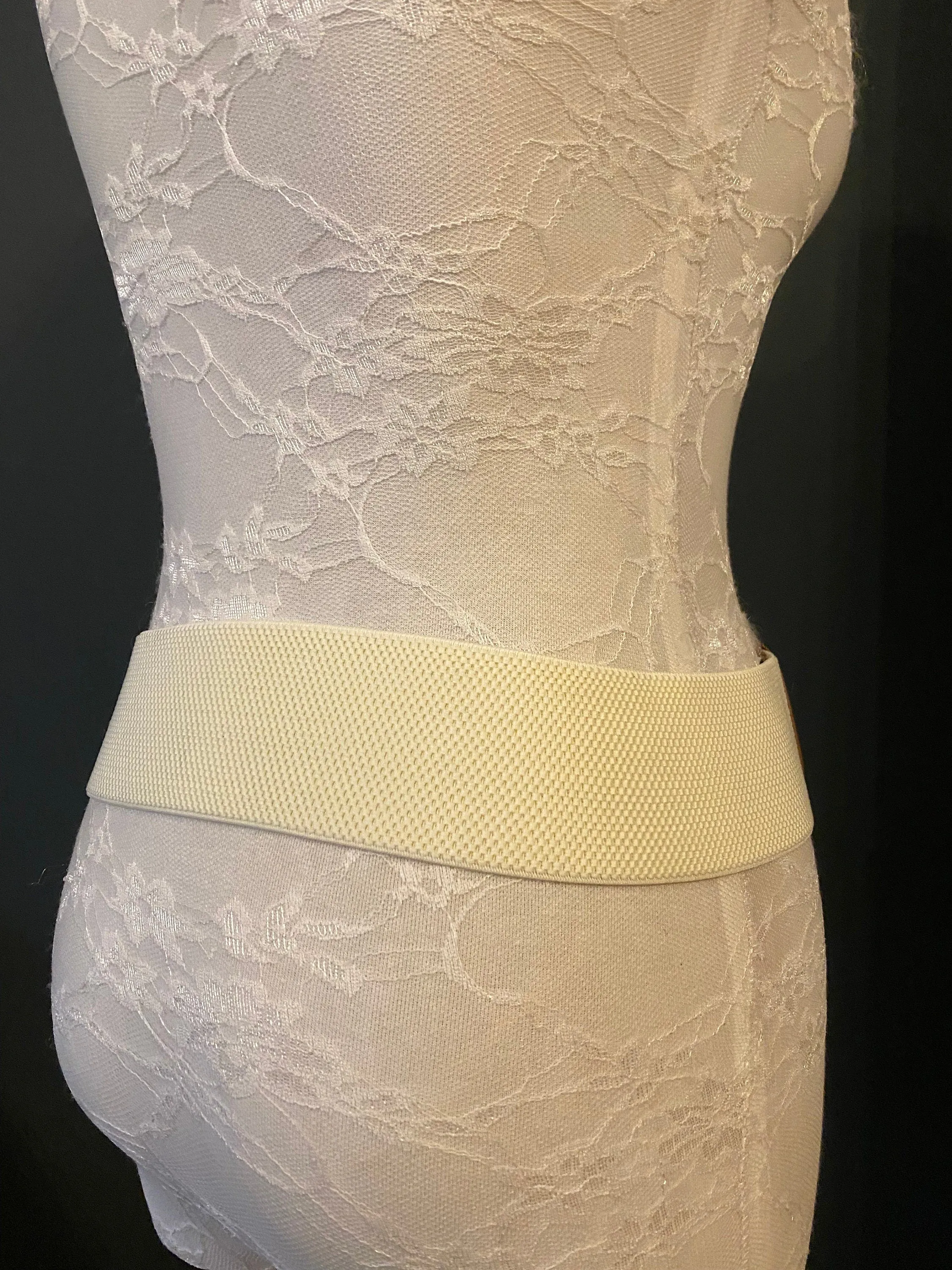 Belt, Elasticated Belt, Tan Brown, Cream Elastic Belt, UK 6-12
