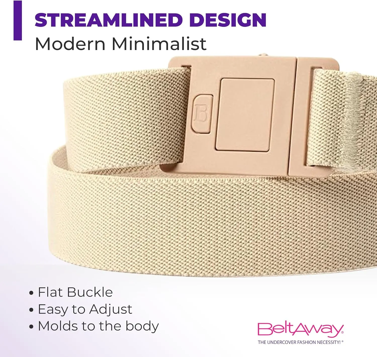 BELTAWAY Easily Adjustable Elastic Flat Buckle No Show Belts for Women – Stretch No Bulge jeans pants