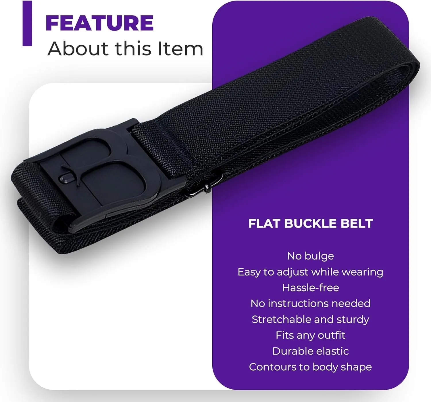 BELTAWAY Easily Adjustable No Show Women Stretch Belt Invisible Elastic Belt with Flat Buckle for Jeans Pants Dresses