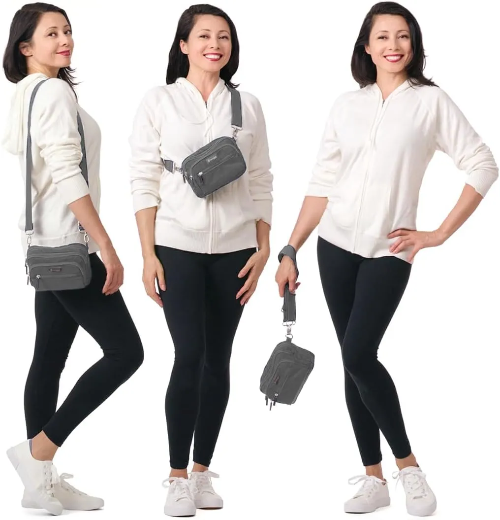 Biaggi Flexmates Convertible Crossbody | Lightweight RFID Blocking Crossbody for Travel, College, Weekend