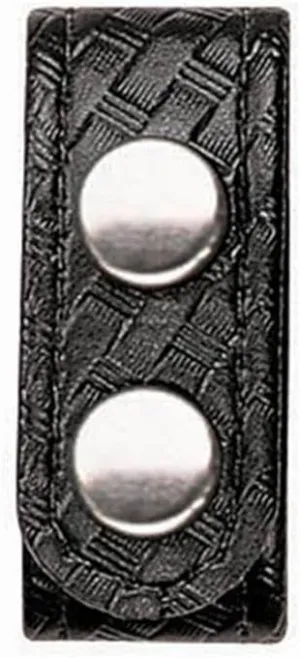 BIANCHI 7906 AccuMold Elite Belt Keeper, 1 Inch (25MM) Width, Pack of 4, Fits 2.25 Inch Belt, Basketweave Black, Bronze Snap