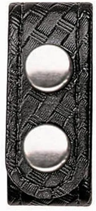 BIANCHI 7906 AccuMold Elite Belt Keeper, 1 Inch (25MM) Width, Pack of 4, Fits 2.25 Inch Belt, Basketweave Black, Bronze Snap