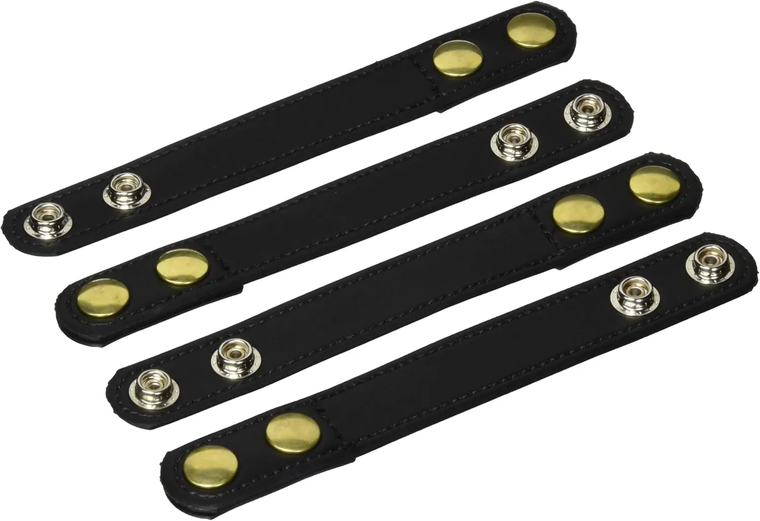 BIANCHI 7906 AccuMold Elite Belt Keeper, 1 Inch (25MM) Width, Pack of 4, Fits 2.25 Inch Belt, Plain Black, Bronze Snap