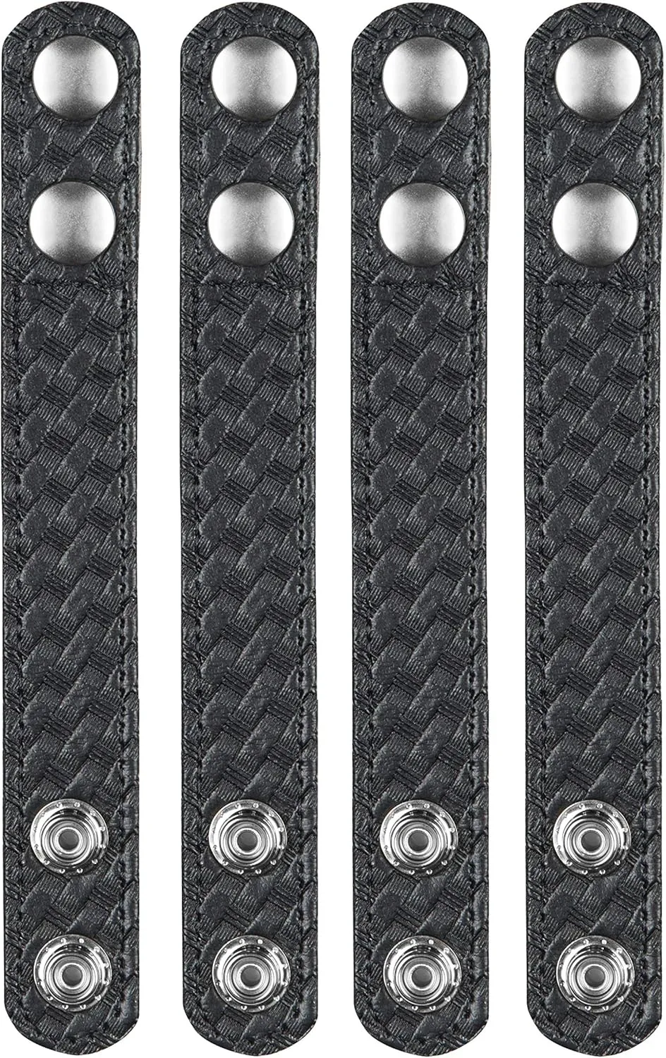 BIANCHI AccuMold Elite 4-Pack 7906 Chrome Snap Belt Keepers (Basketweave Black), 2.25 Inches
