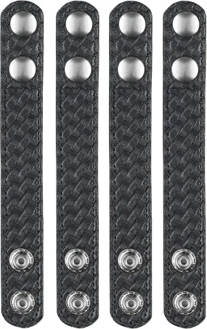 BIANCHI AccuMold Elite 4-Pack 7906 Chrome Snap Belt Keepers (Basketweave Black), 2.25 Inches