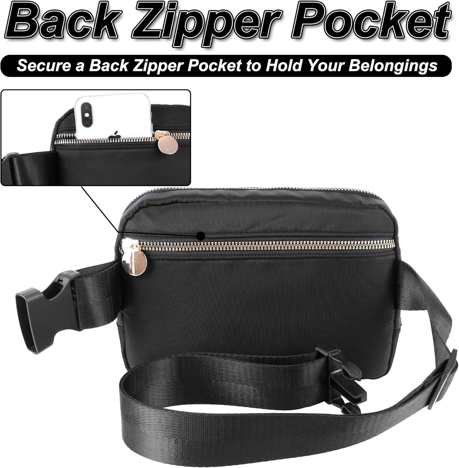 Birthday Gifts for 4 5 6 7 8 9 10 11 12 13 14 Year Old Girls - Fanny Pack Crossbody Bag Purse for Girls Kids Teens Daughter Sister,Personalized Belt Bag Cute Trendy Stuff | A,Black Bag