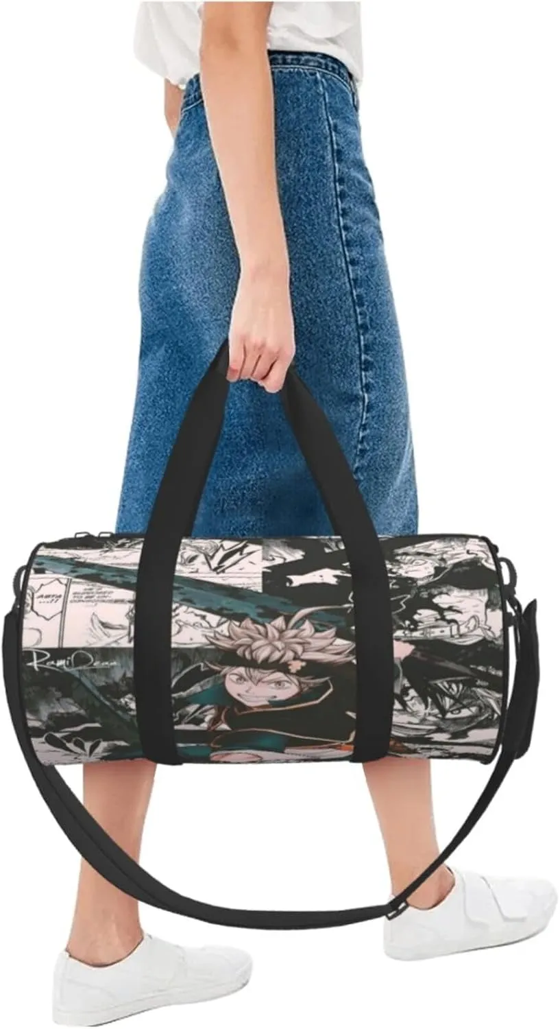 Bl-ack Clover Travel Bag for Men Women Duffel Roundlarge Capacity Sport Gym Bag