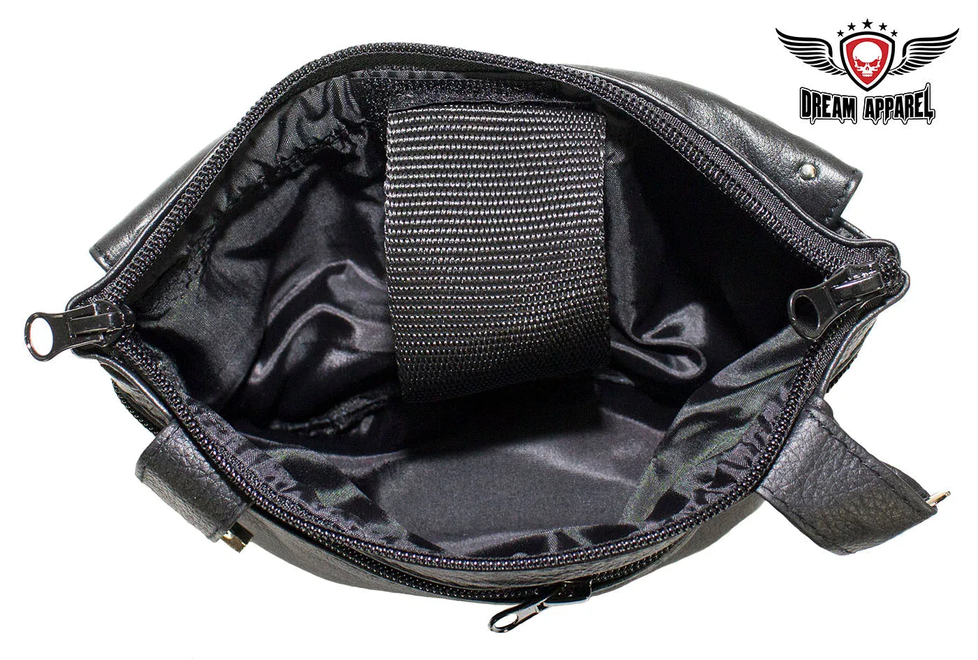Black All Naked Cowhide Leather Gun Holster Belt Bag