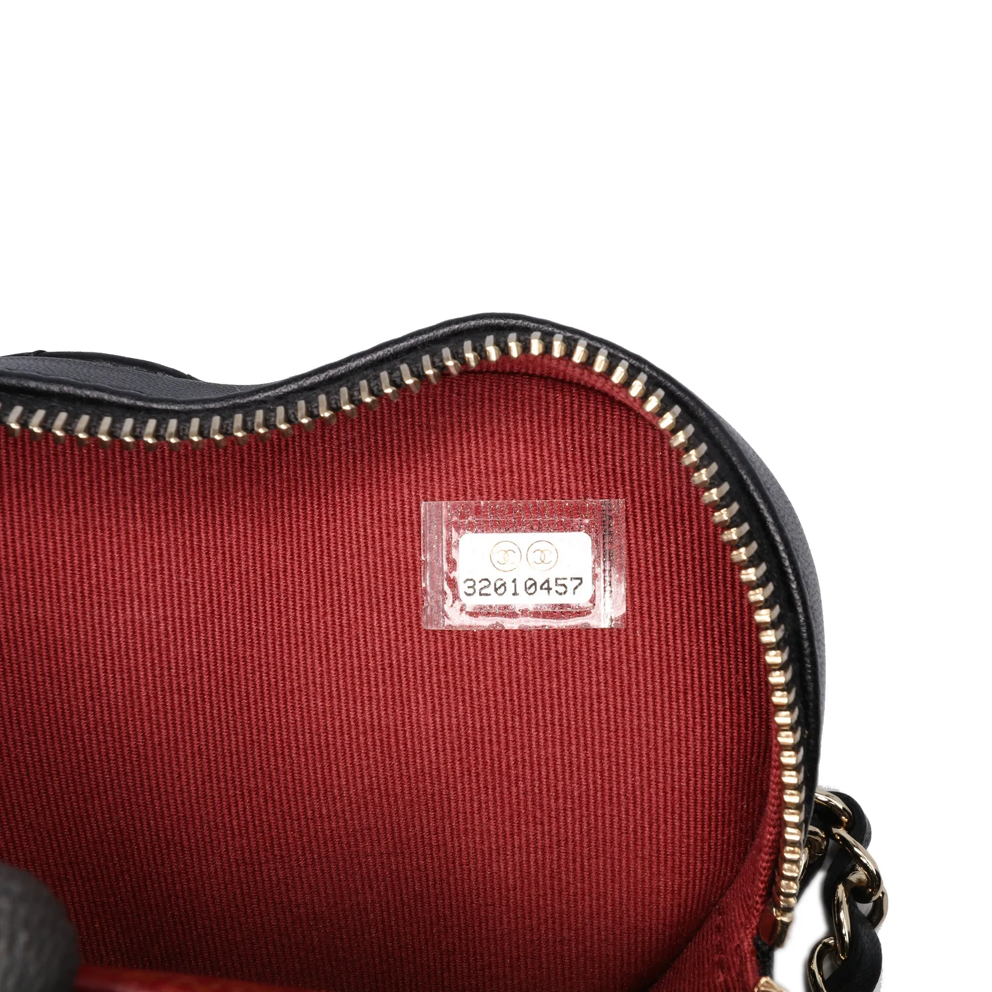 Black Chanel Mini Lambskin CC in Love Heart Belt Bag