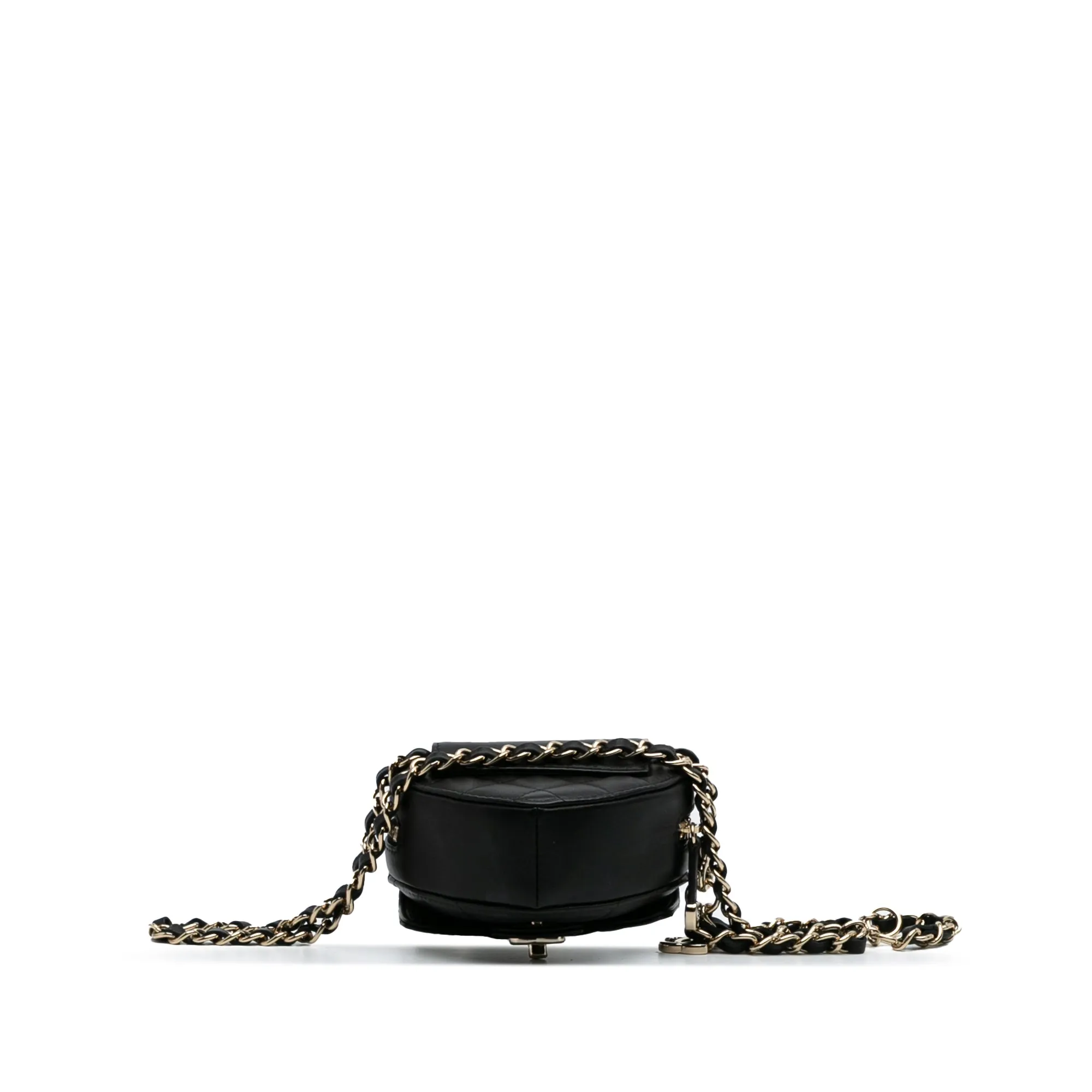 Black Chanel Mini Lambskin CC in Love Heart Belt Bag