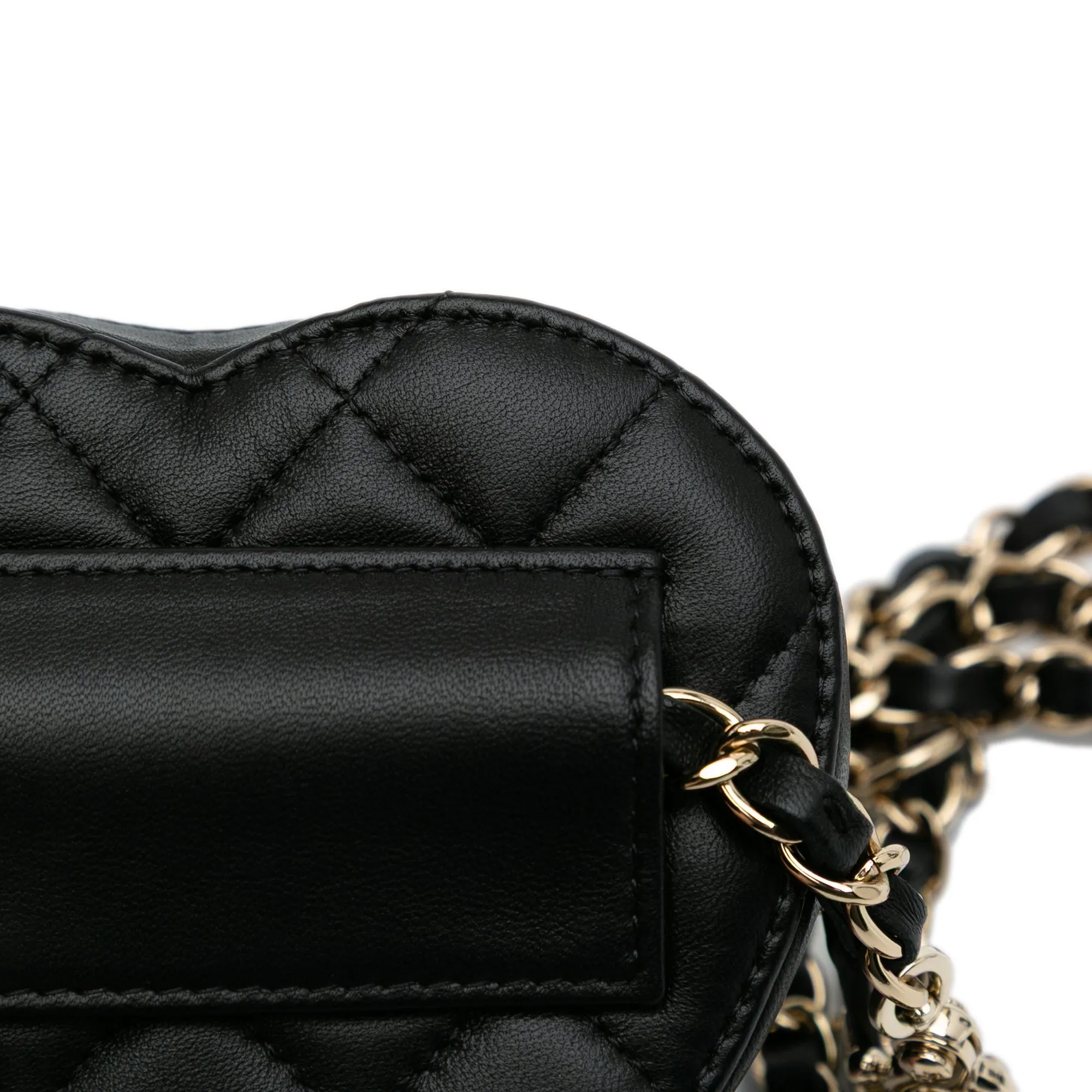 Black Chanel Mini Lambskin CC in Love Heart Belt Bag