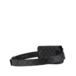 Black Louis Vuitton Damier Graphite Pochette Homme Ceinture Belt Bag