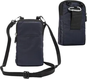 Black Shoulder Phone Bag, Cell Phone Belt Clip Pouch, 6.0" Ladies Men Travel Shoulder Messenger Crossbody Bag with Strap Zipper Waist Pocket Purse Wallet Belt Clip Holder with Carabiner Hook Handbag