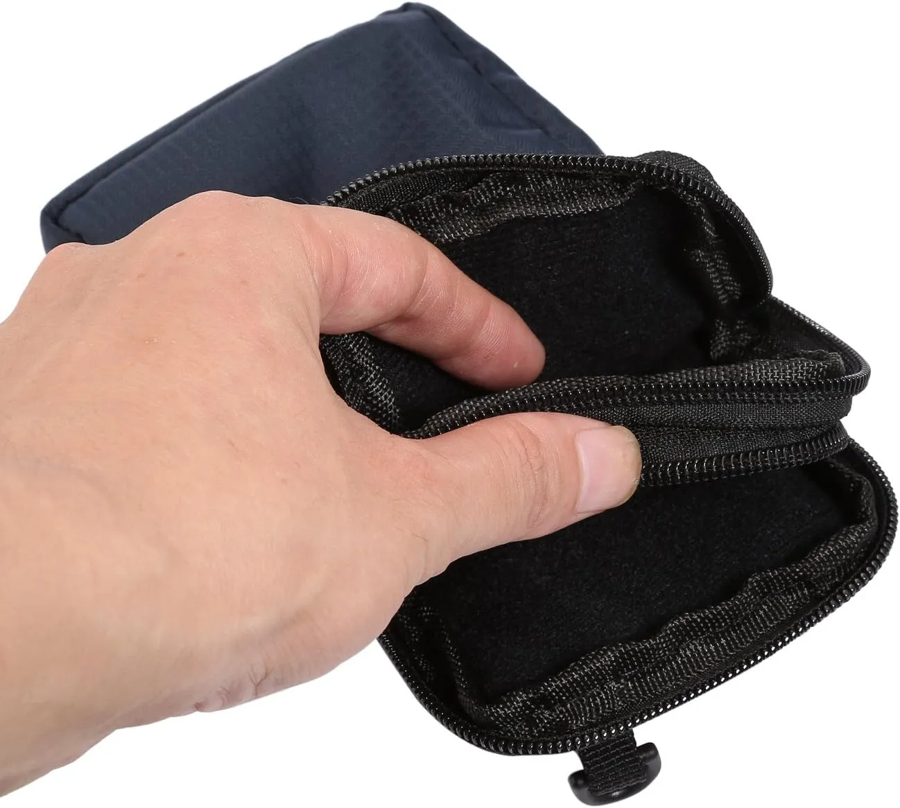 Black Shoulder Phone Bag, Cell Phone Belt Clip Pouch, 6.0" Ladies Men Travel Shoulder Messenger Crossbody Bag with Strap Zipper Waist Pocket Purse Wallet Belt Clip Holder with Carabiner Hook Handbag