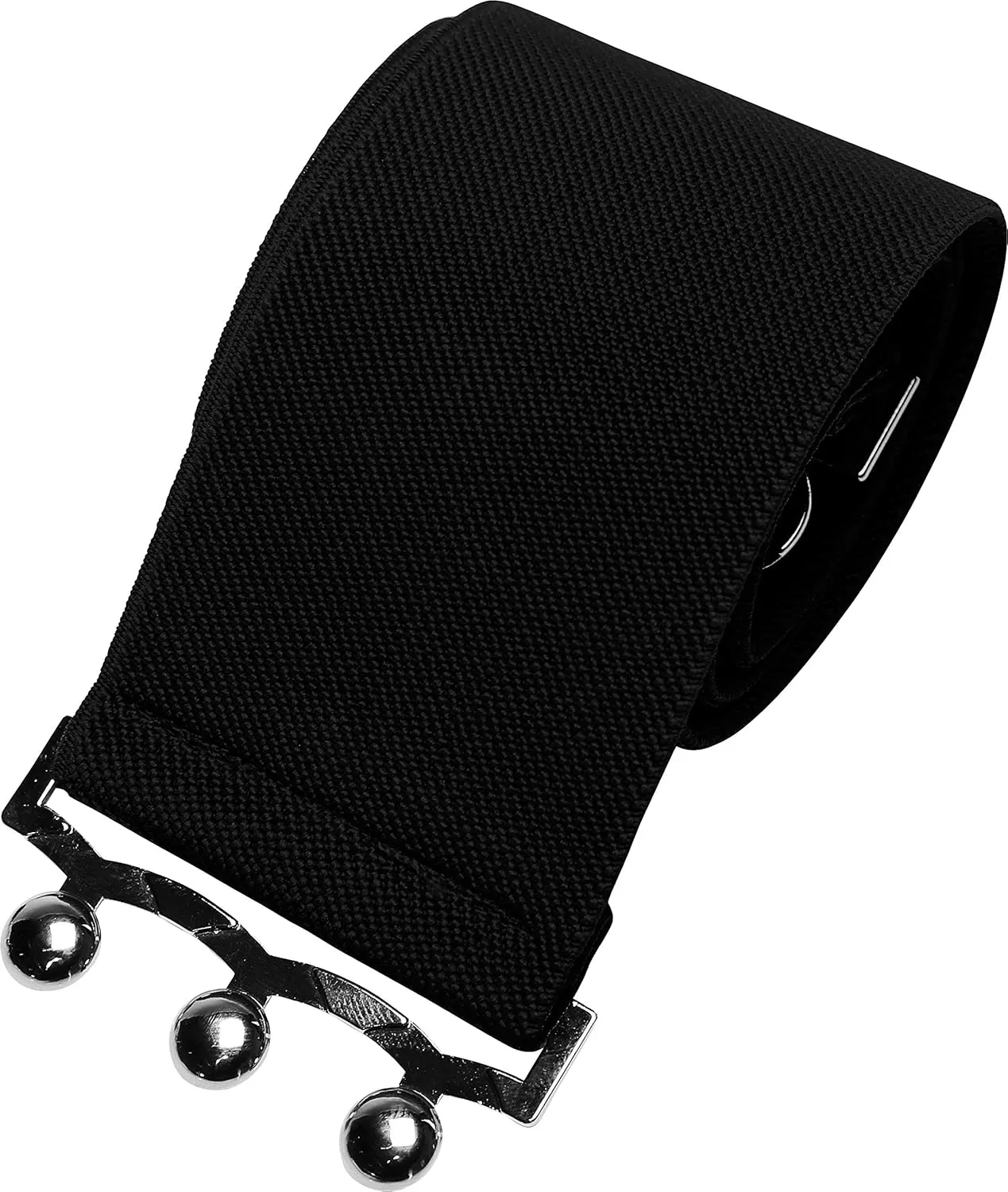 BlackButterfly Wide Elastic Waist Cinch Stretch Waistband Retro Clasp Buckle Belt