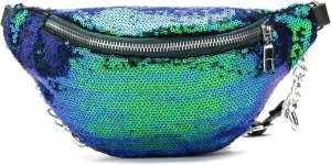 Bling Sequins Fanny Waist Pack Glitter Shoulder Chest Bag with Adjustable Belt for Women Girl