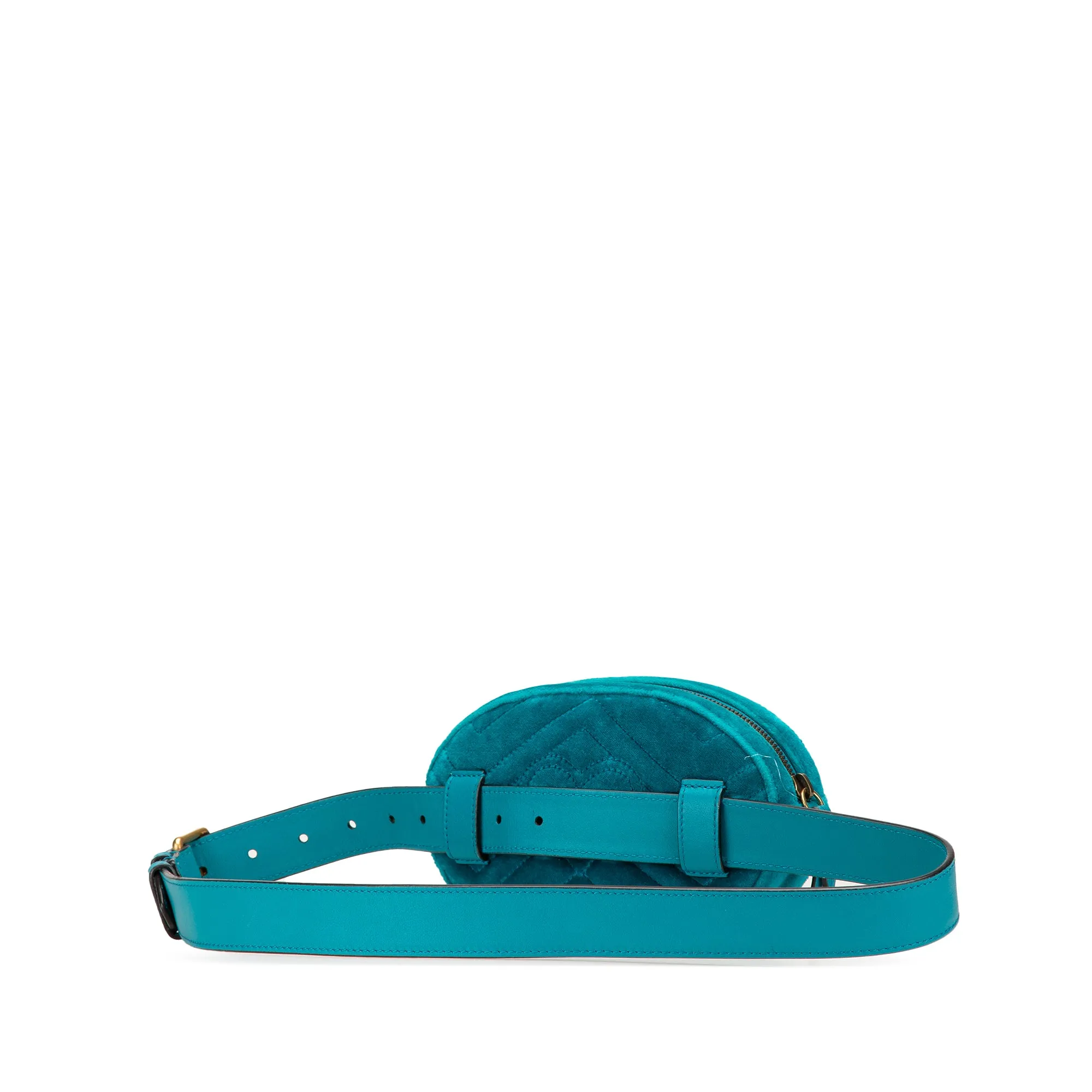Blue Gucci GG Marmont Velvet Matelasse Belt Bag