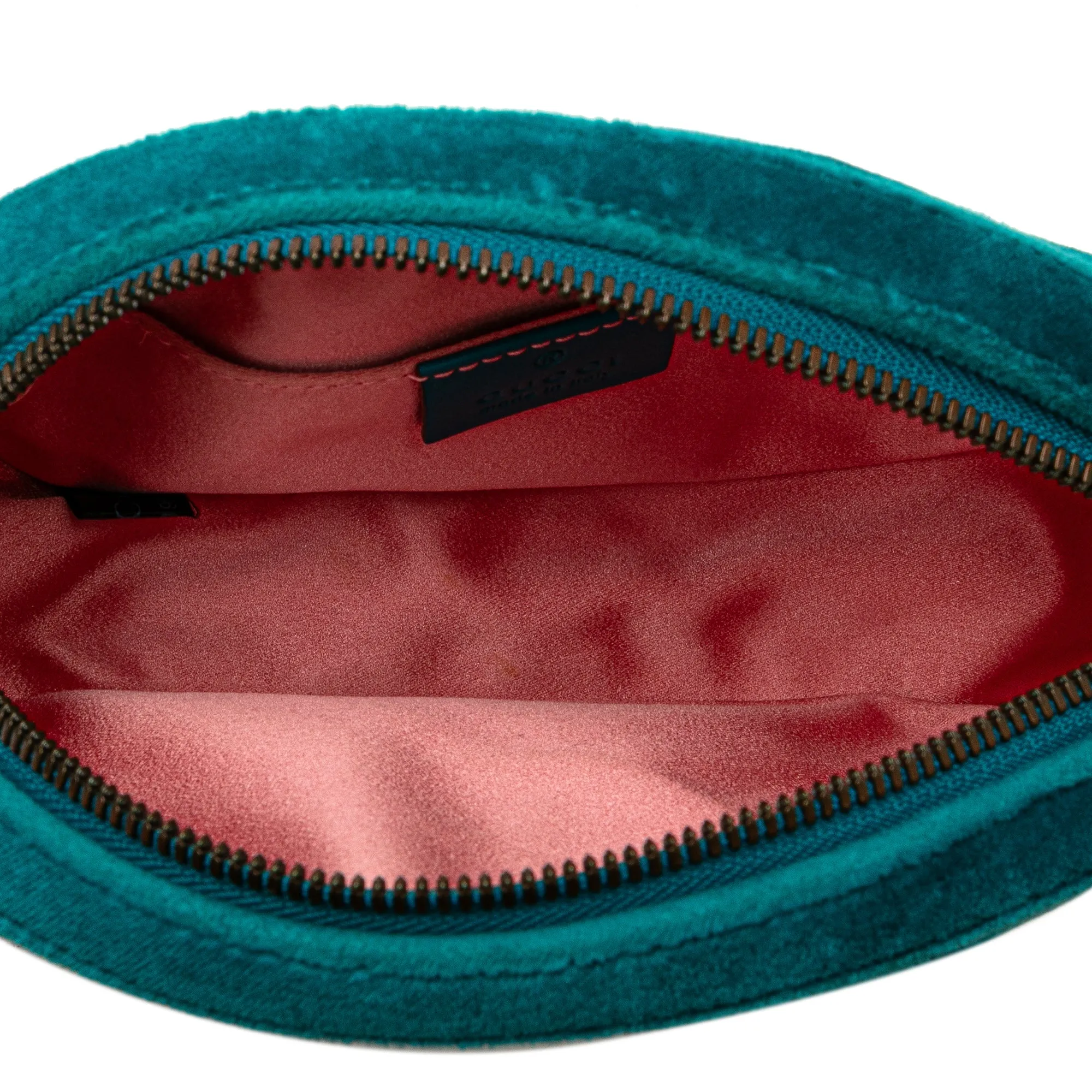Blue Gucci GG Marmont Velvet Matelasse Belt Bag