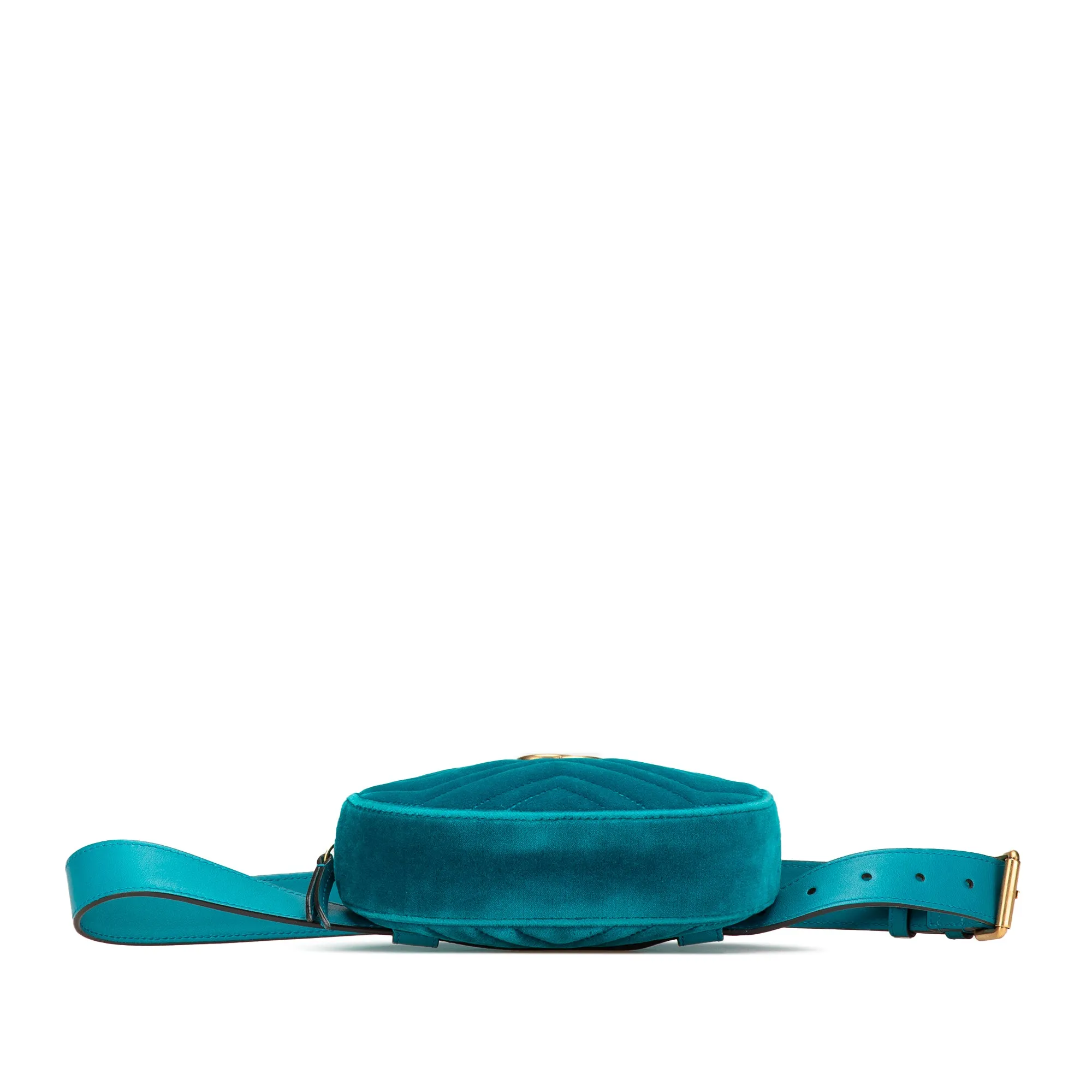 Blue Gucci GG Marmont Velvet Matelasse Belt Bag
