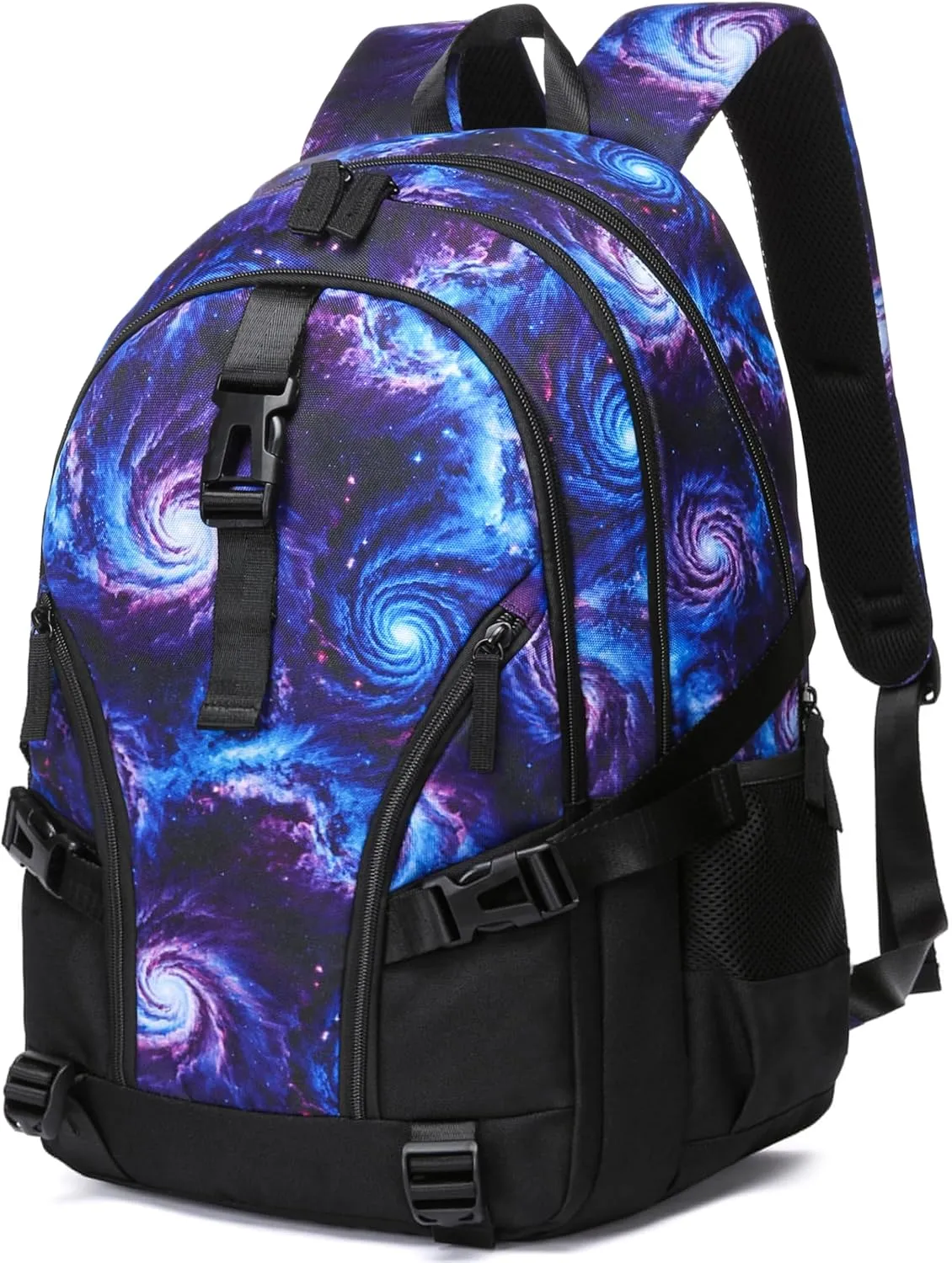 BLUEFAIRY Galaxy Backpack for Middle High School Book Bags for Teens Girls Boys BookBags XL with Large Compartments Lots of Pockets Mochilas para Niñas Niños Adolescentes 18" Purple Black