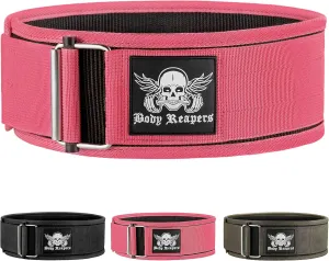 Body Reapers Weight Lifting Belt For Men & Women; Auto Lock Metal Buckle Deadlift Belt & Workout Belt For Men, Adjustable Gym Belt, Weightlifting Belt for Powerlifting, Squats, & Training