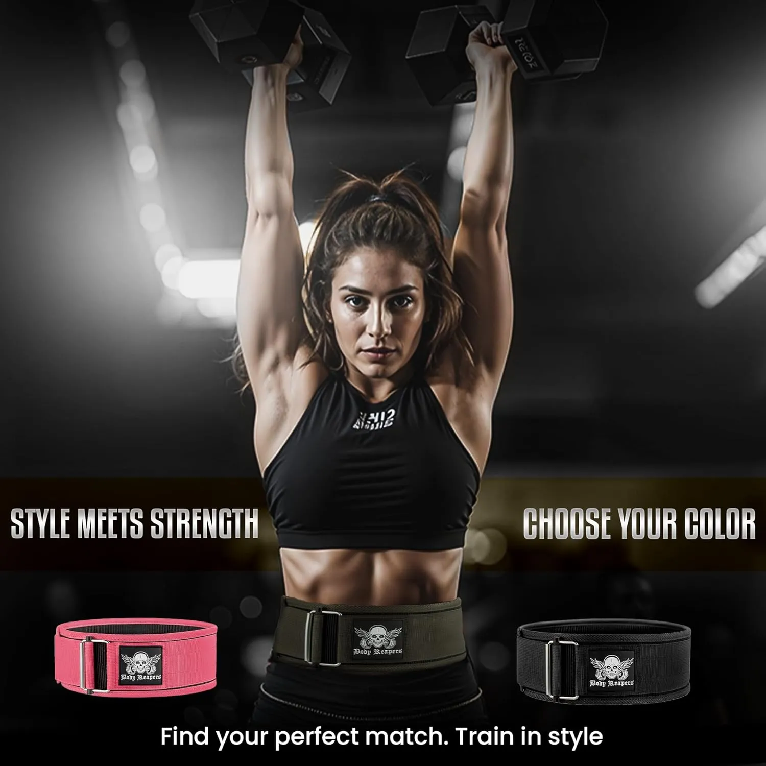Body Reapers Weight Lifting Belt For Men & Women; Auto Lock Metal Buckle Deadlift Belt & Workout Belt For Men, Adjustable Gym Belt, Weightlifting Belt for Powerlifting, Squats, & Training