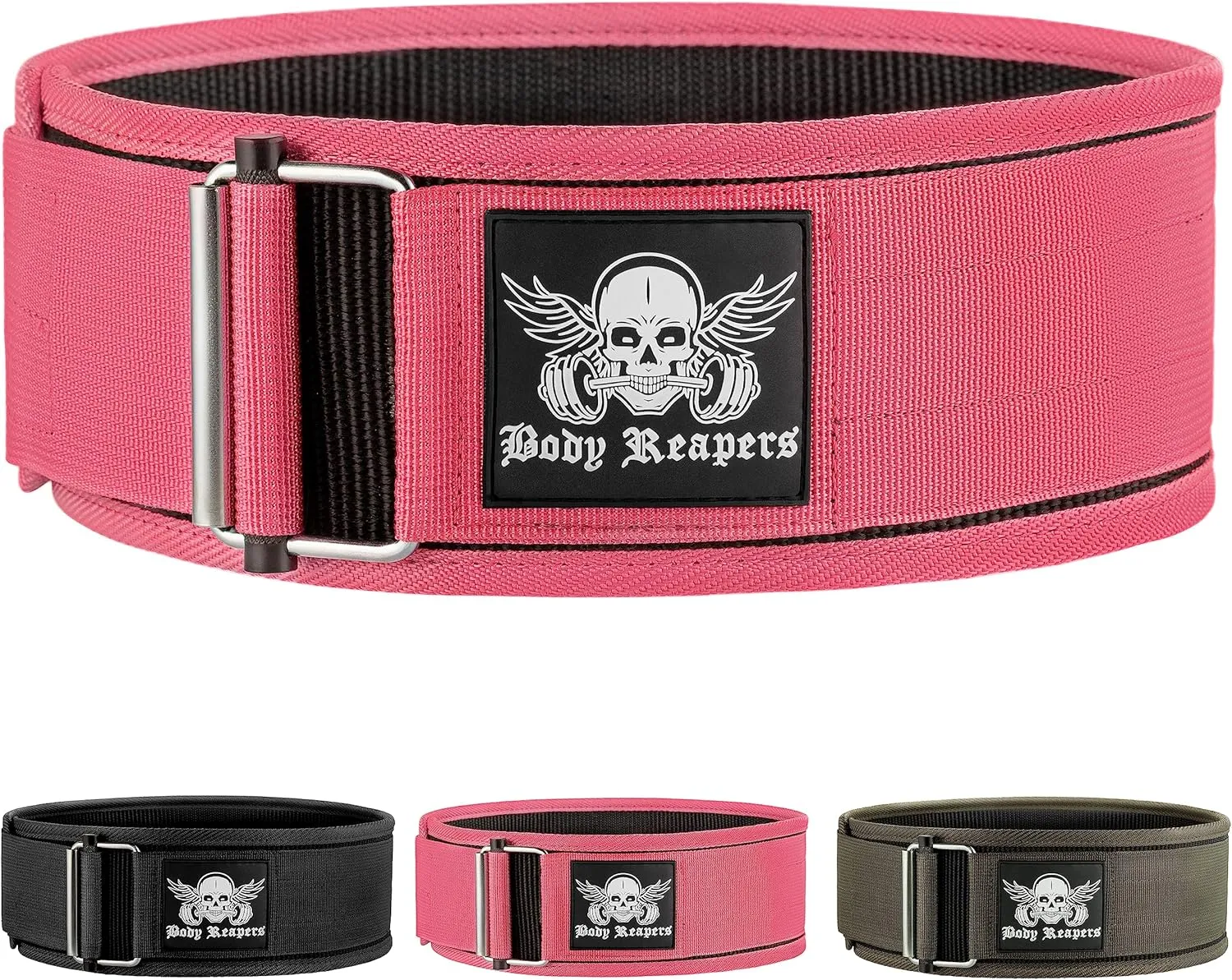 Body Reapers Weight Lifting Belt For Men & Women; Auto Lock Metal Buckle Deadlift Belt & Workout Belt For Men, Adjustable Gym Belt, Weightlifting Belt for Powerlifting, Squats, & Training