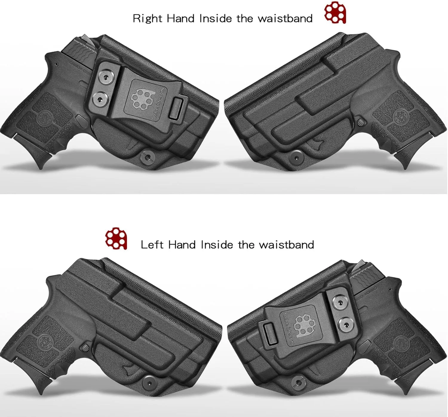 Bodyguard 380 Holster IWB Boltaron for Smith & Wesson M&P Bodyguard 380 Auto with Integrated Crimson Trace Laser Pistol – Adj. Cant Concealed Carry & 'Posi-Click' Retention - No Wear/Jitter - US Made