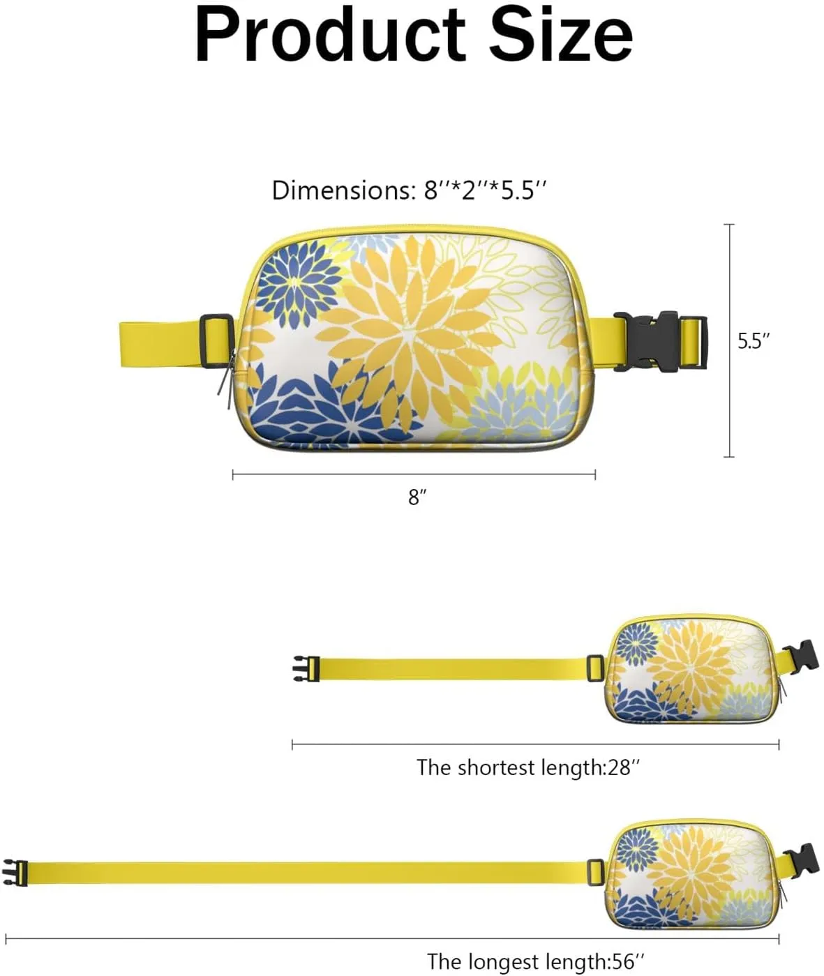 Bohemian Mini Belt Bag for Men Women Vintage Rustic Waist Packs Crossbody Bags Adjustable Strap for Hiking Cycling Running