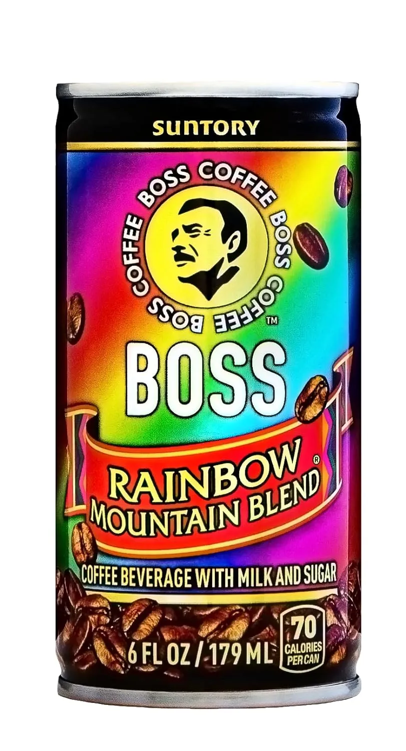 BOSS Coffee by Suntory – Rainbow Mountain Blend Japanese Flash Brew Coffee, 6oz 12 Pack, Imported from Japan, Espresso Doubleshot, Ready to Drink, Contains Milk, No Gluten