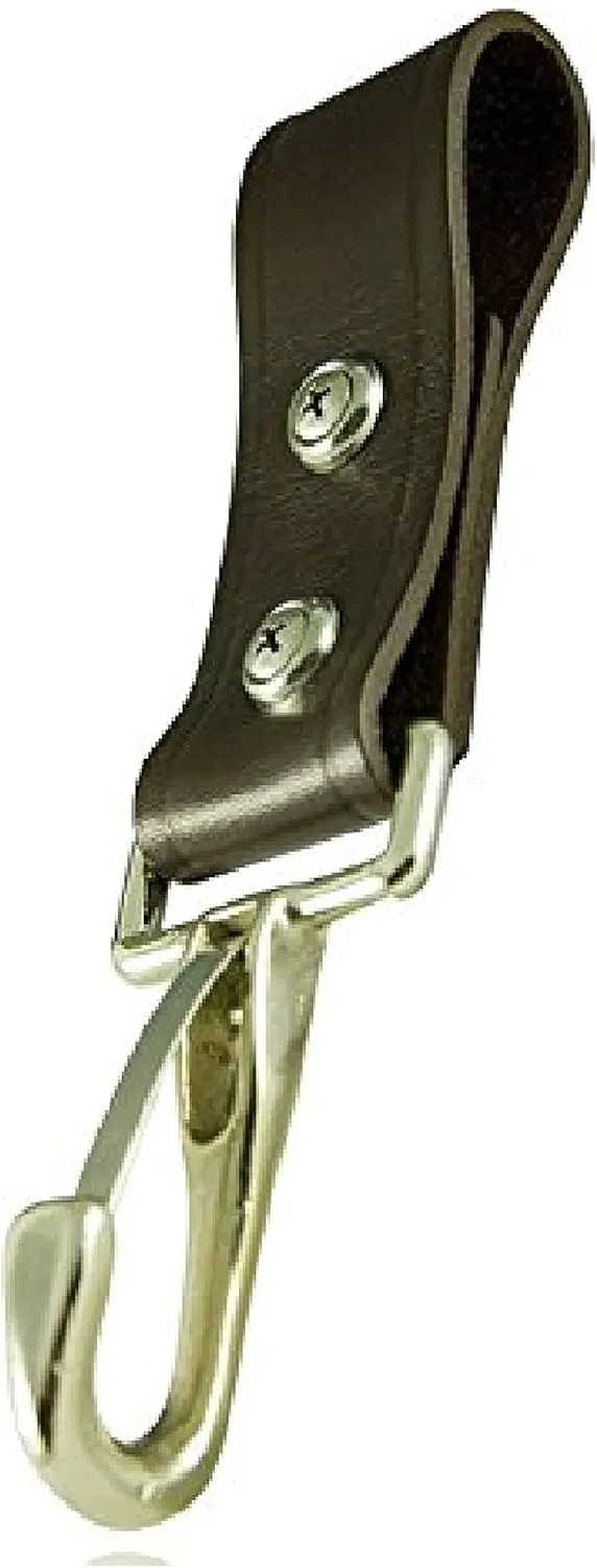 Boston Leather 6548-BLK-1 Men's Black Leather Strap Hook For Truckman's Belt