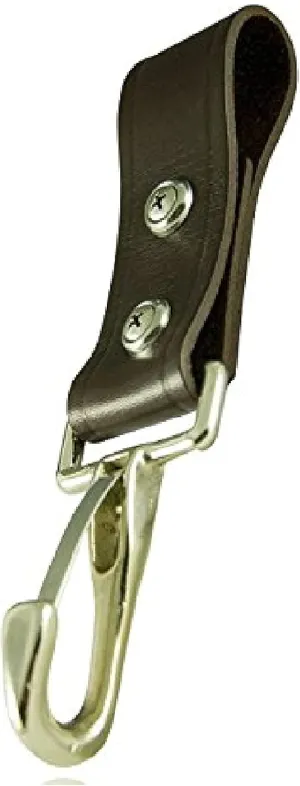 Boston Leather 6548-BLK-1 Men's Black Leather Strap Hook For Truckman's Belt
