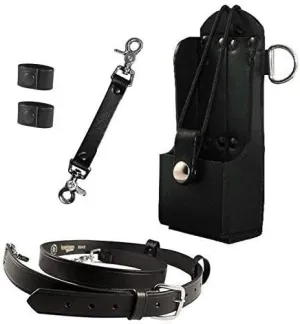Boston Leather Firefighter's Bundle - Anti-Sway Strap, Reflective Belt, Radio Holder for Motorola HT750/HT1250, 2 Cord Keepers