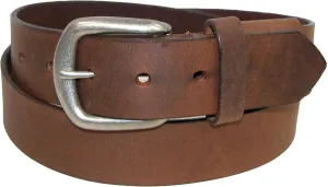Boston Leather Men's Big & Tall Aged Bark Leather Hidden Stretch Belt, 48, Brown