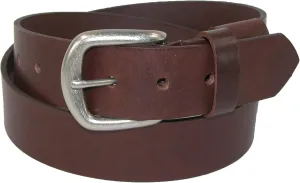 Boston Leather Men's Big & Tall Leather Stretch Belt with Hidden Elastic, 50, Brown
