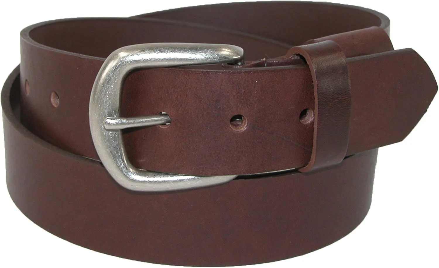 Boston Leather Men's Big & Tall Leather Stretch Belt with Hidden Elastic, 64, Brown