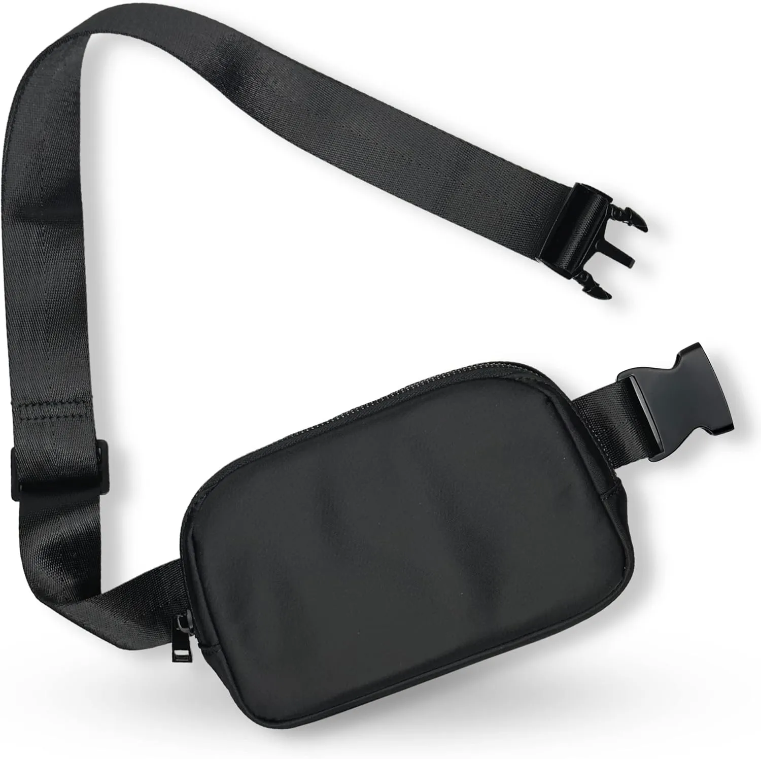 Boutique Belt Bag | Crossbody Bag Fanny Pack for Women Fashionable | Cute Mini Everywhere Bum Hip Waist Pack | Small Fashion Travel Chest Bag | Matte Black | Adjustable Small Strap | Black Midnight