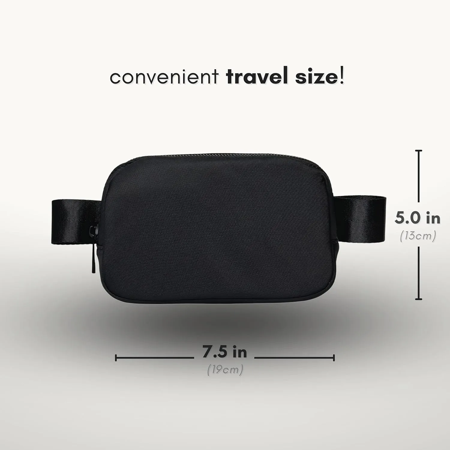 Boutique Belt Bag | Crossbody Bag Fanny Pack for Women Fashionable | Cute Mini Everywhere Bum Hip Waist Pack | Small Fashion Travel Chest Bag | Matte Black | Adjustable Small Strap | Black Midnight