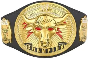 Brahma Bull Championship Title Replica Belt – The Rock Signature Series World Heavyweight Wrestling Belt – Adult Champions Belt – Black/Gold