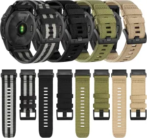 Braided Canvas Strap，For Garmin Fenix 7 6X 6S 6 Pro 5X 5 5S 3HR Bracelet Belt，For Garmin Watch Band 22mm 26mm Sport Wristband