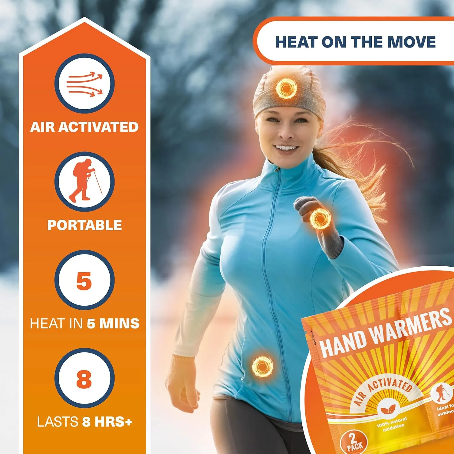 Bramble Hand Warmers Disposable Bulk Up to 10 Hours of Heat for Cold Weather, Ski, Camping & Outdoor Activities | Air Activated Instant Heat Packs for Body, Feet, Adult & Kids