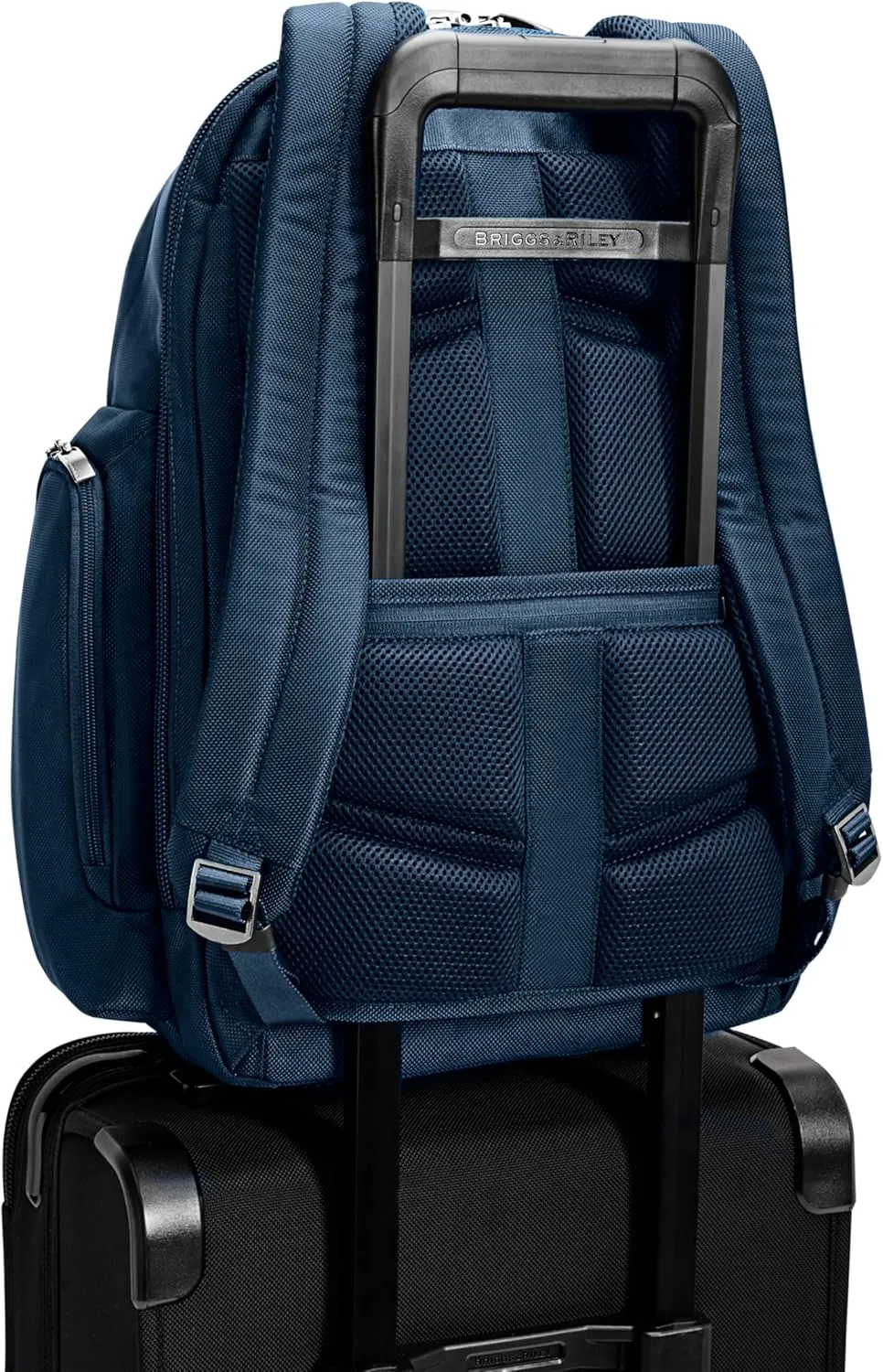 Briggs & Riley Large Cargo Backpack for Women & Men - Daypack for Work, Personal Item Travel Bag, Spacious & Durable, Padded Straps, Fits up to 17" Laptop - @work Collection, Navy