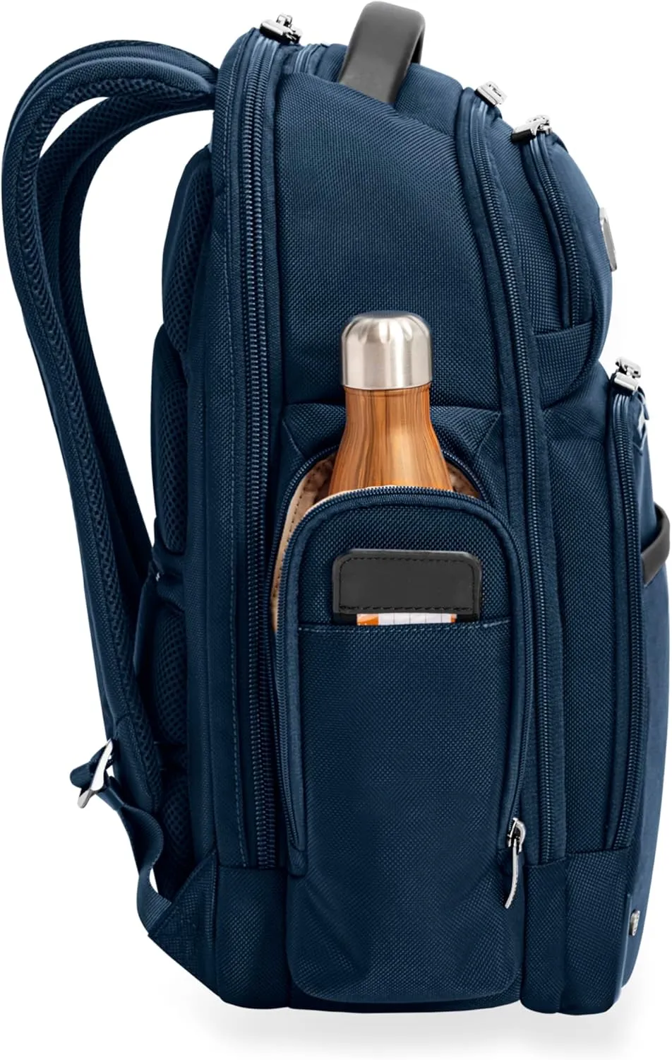 Briggs & Riley Large Cargo Backpack for Women & Men - Daypack for Work, Personal Item Travel Bag, Spacious & Durable, Padded Straps, Fits up to 17" Laptop - @work Collection, Navy